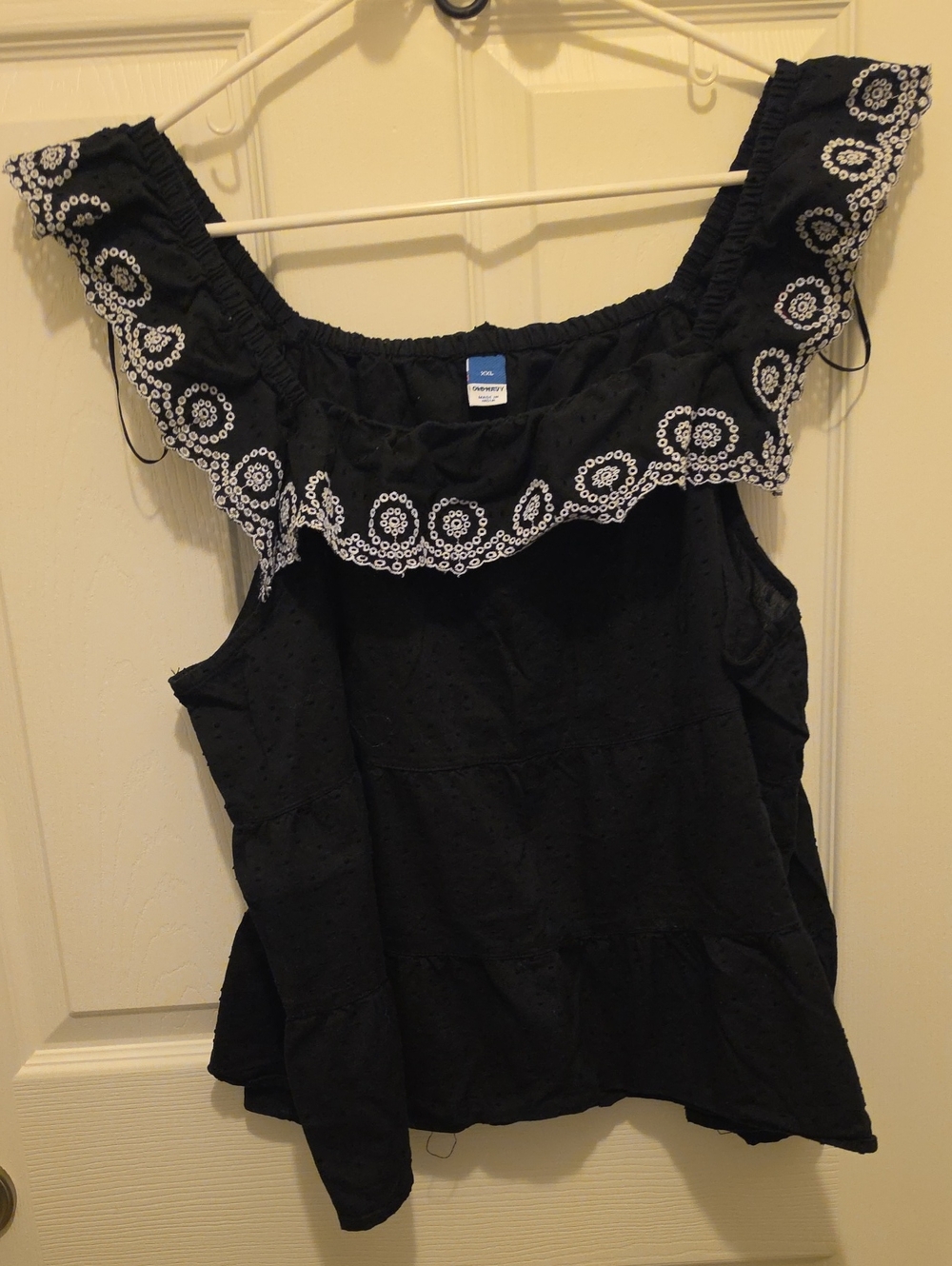 Old Navy Off-Shoulder Cutwork Babydoll Top